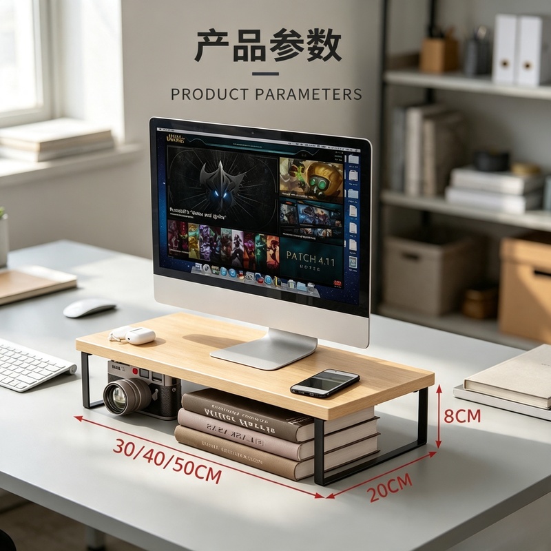 Desk Setup Riser - แท่นวางจอคอมพิวเตอร์แบบยกสูงพร้อมที่เก็บของสำหรับโต๊ะทำงานที่บ้านและสำนักงาน