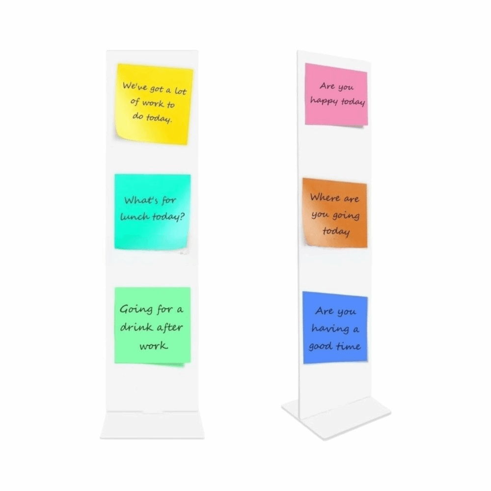 Sticky Memo Holder - กระดานข้อความอะคริลิคใส ที่วางโน้ตแบบถอดได้ ที่วางโน้ตข้างจอแนวตั้ง สำหรับบ้านและสำนักงาน