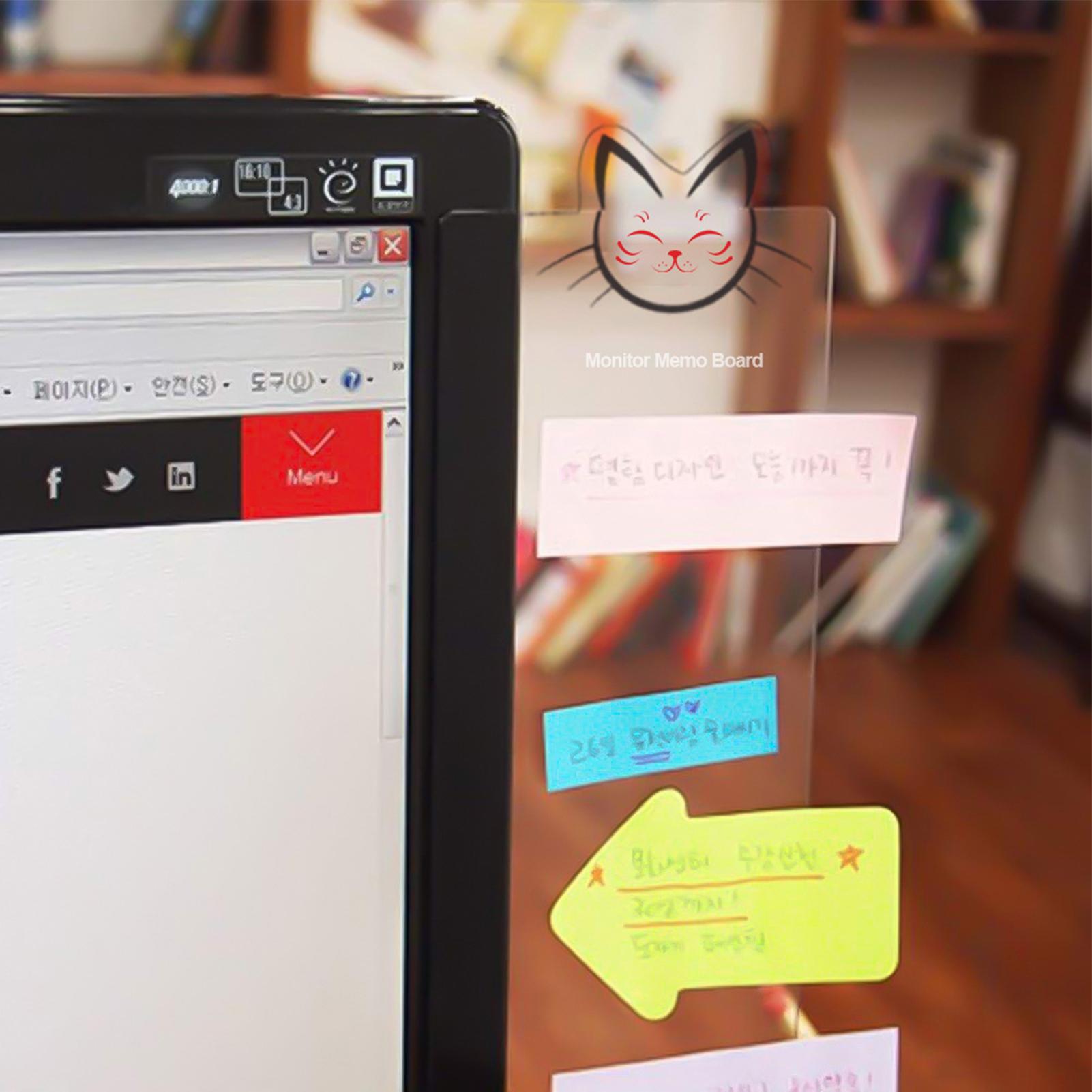 Sticky Memo Holder - กระดานบันทึกข้างจอคอมพิวเตอร์ อะคริลิคออแกไนเซอร์ 2 ชิ้น ที่ยึดกระดาษโน้ตสำหรับมืออาชีพ นักเรียน