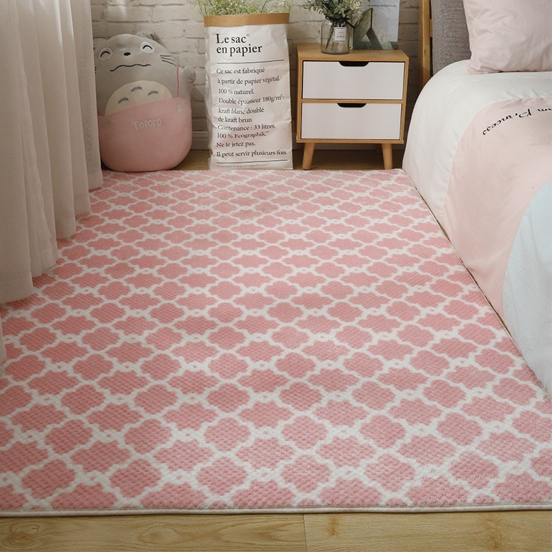 Desk Setup Girly - ในห้องนอน, ห้องนั่งเล่น, พรมกำมะหยี่สั้นเต็มไปด้วยพรมข้างเตียงสาวน่ารักอินเทอร์เน็ตที่มีชื่อเสียงพรมในครัวเรือน
