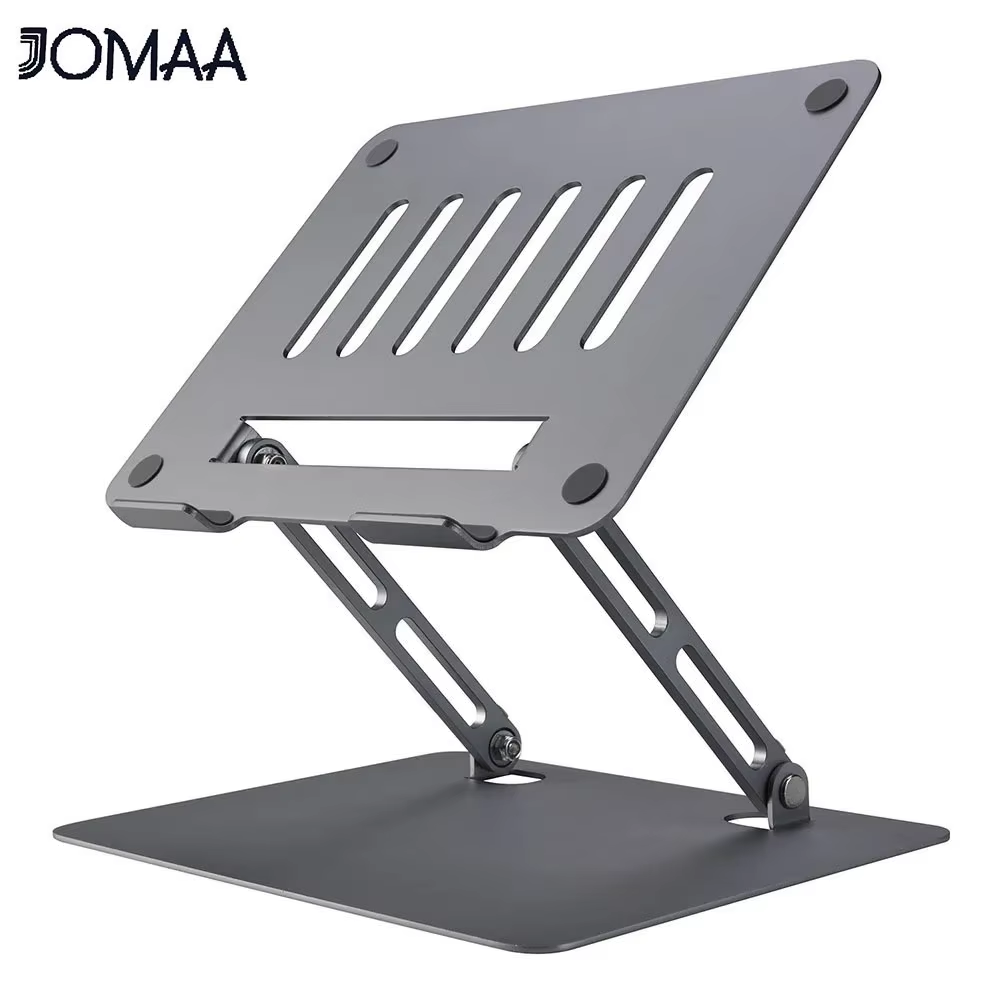 Desk Setup Riser - Jomaa ขาตั้งแล็ปท็อปแบบปรับได้อลูมิเนียมแบบพกพา Riser ขาตั้งโต๊ะพับได้ตามหลักสรีรศาสตร์สําหรับโน้ตบุ๊กคอมพิวเตอร์