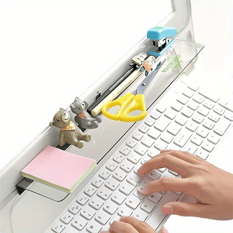 Sticky Memo Holder - กระดานบันทึกคอมพิวเตอร์แบบโปร่งใส 1 ชิ้น, ที่ใส่กระดาษโน้ต, กระดานข้อความอเนกประสงค์สำหรับตู้, ชั้นวางของ,