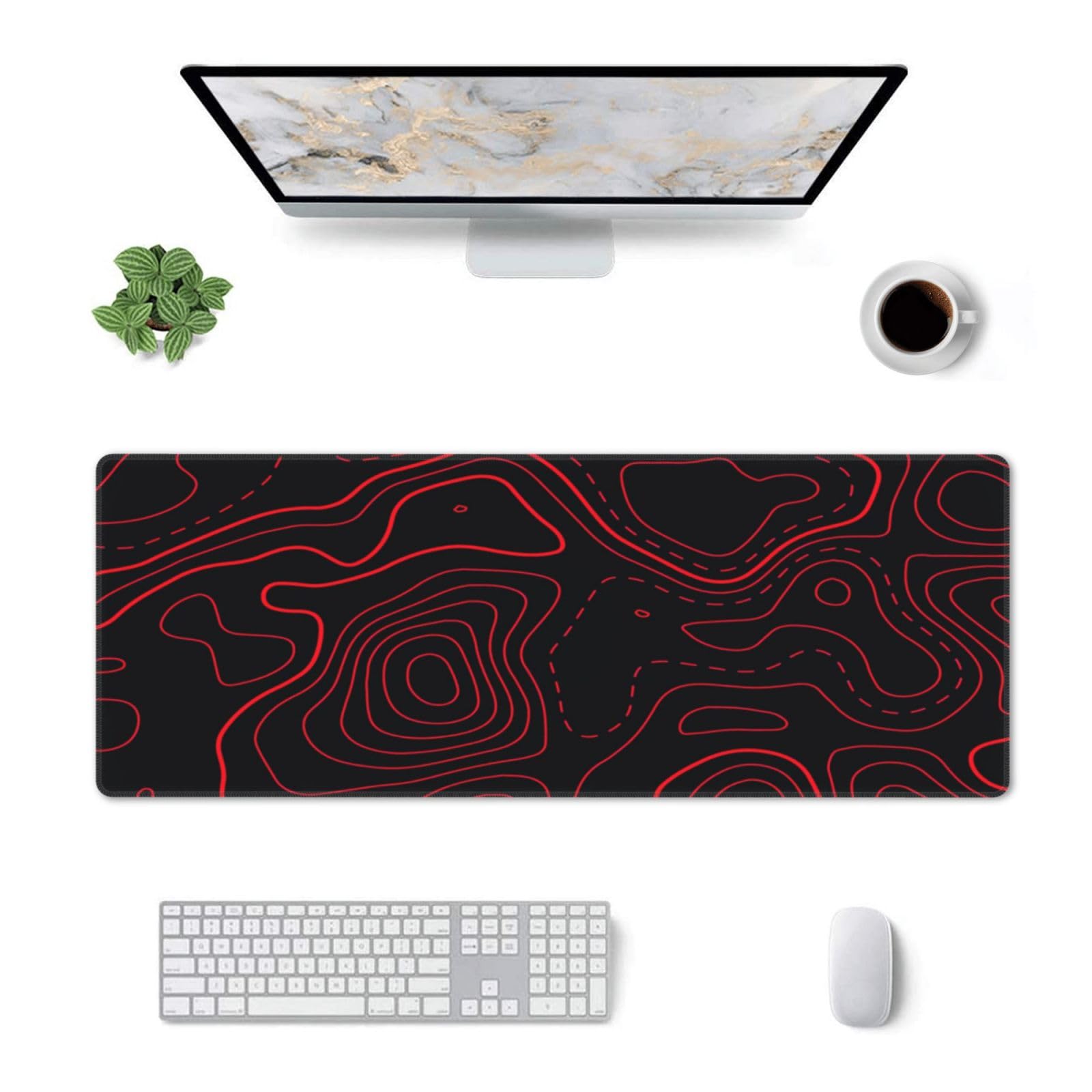 แผ่นรองเมาส์สําหรับเล่นเกมภูมิ - Desk Setup Red บทวิจารณ์และราคา