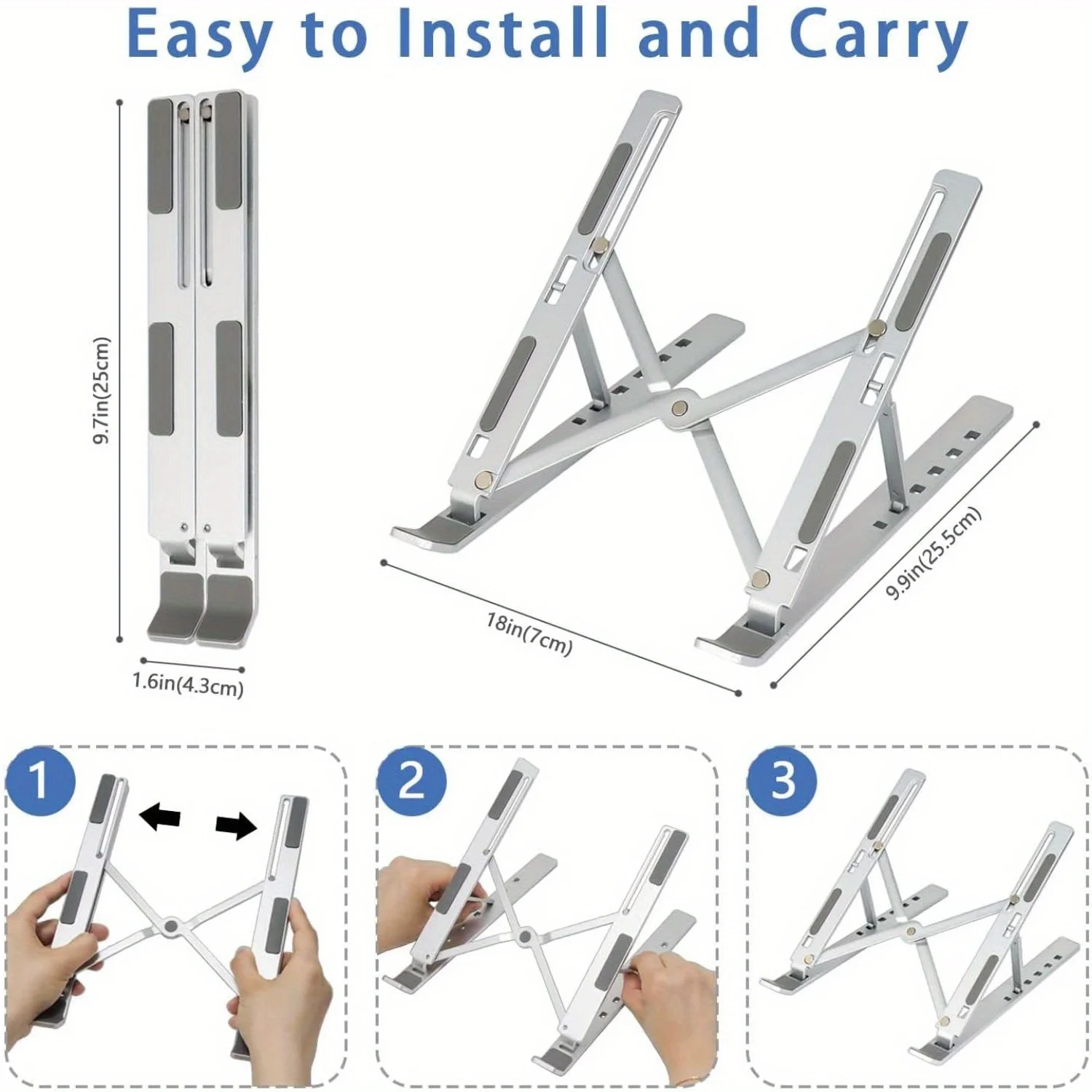 ขาตั้งโน้ตบุ๊กอะลูมิเนียมพับได - Desk Setup Riser บทวิจารณ์และราคา