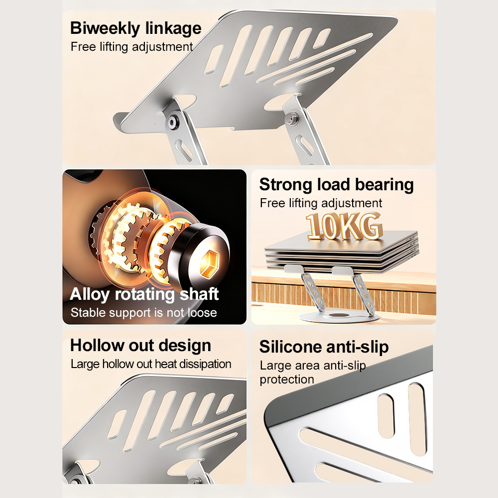 360 °   ขาตั้งแล็ปท็อปแบบหมุนไ - Desk Setup Riser บทวิจารณ์และราคา