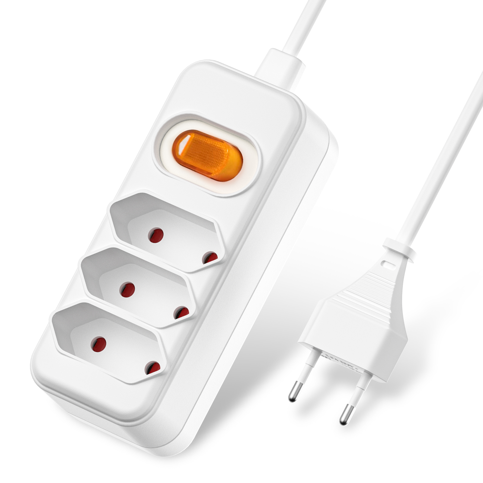 ปลั๊กไฟ 2 ง่าม EU ยุโรปพร้อมสา - Power Strip Flat บทวิจารณ์และราคา