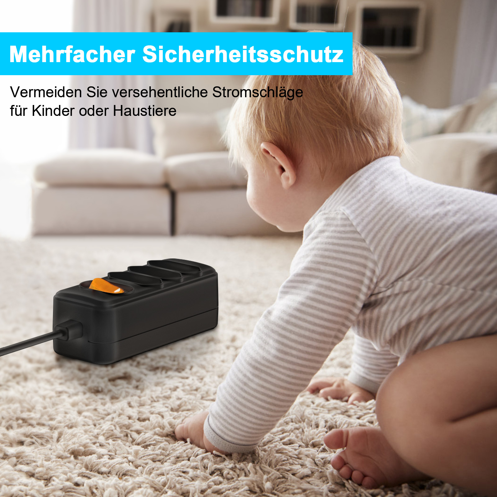 ปลั๊กไฟ 2 ง่าม EU ยุโรปพร้อมสา - Power Strip Flat บทวิจารณ์และราคา