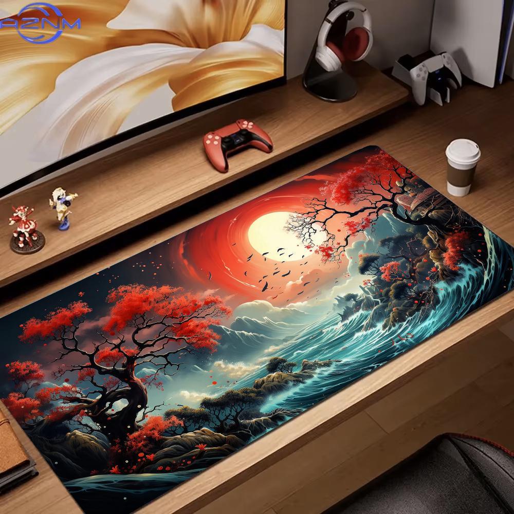 แผ่นรองเมาส์ลายทิวทัศน์สีแดงแล - Desk Setup Red บทวิจารณ์และราคา