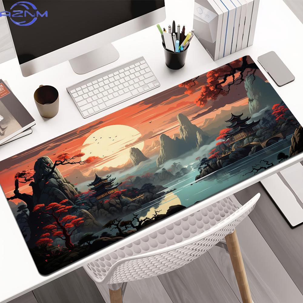 แผ่นรองเมาส์ลายทิวทัศน์สีแดงแล - Desk Setup Red บทวิจารณ์และราคา