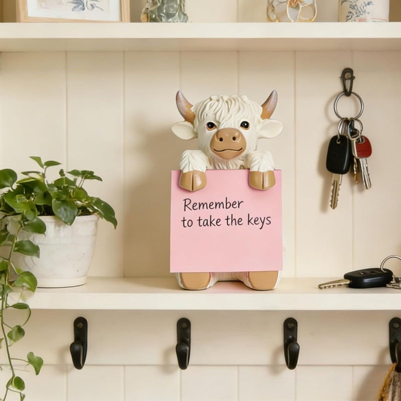 ที่ใส่กระดาษโน้ตเรซิ่นรูปวัวไฮ - Sticky Memo Holder บทวิจารณ์และราคา