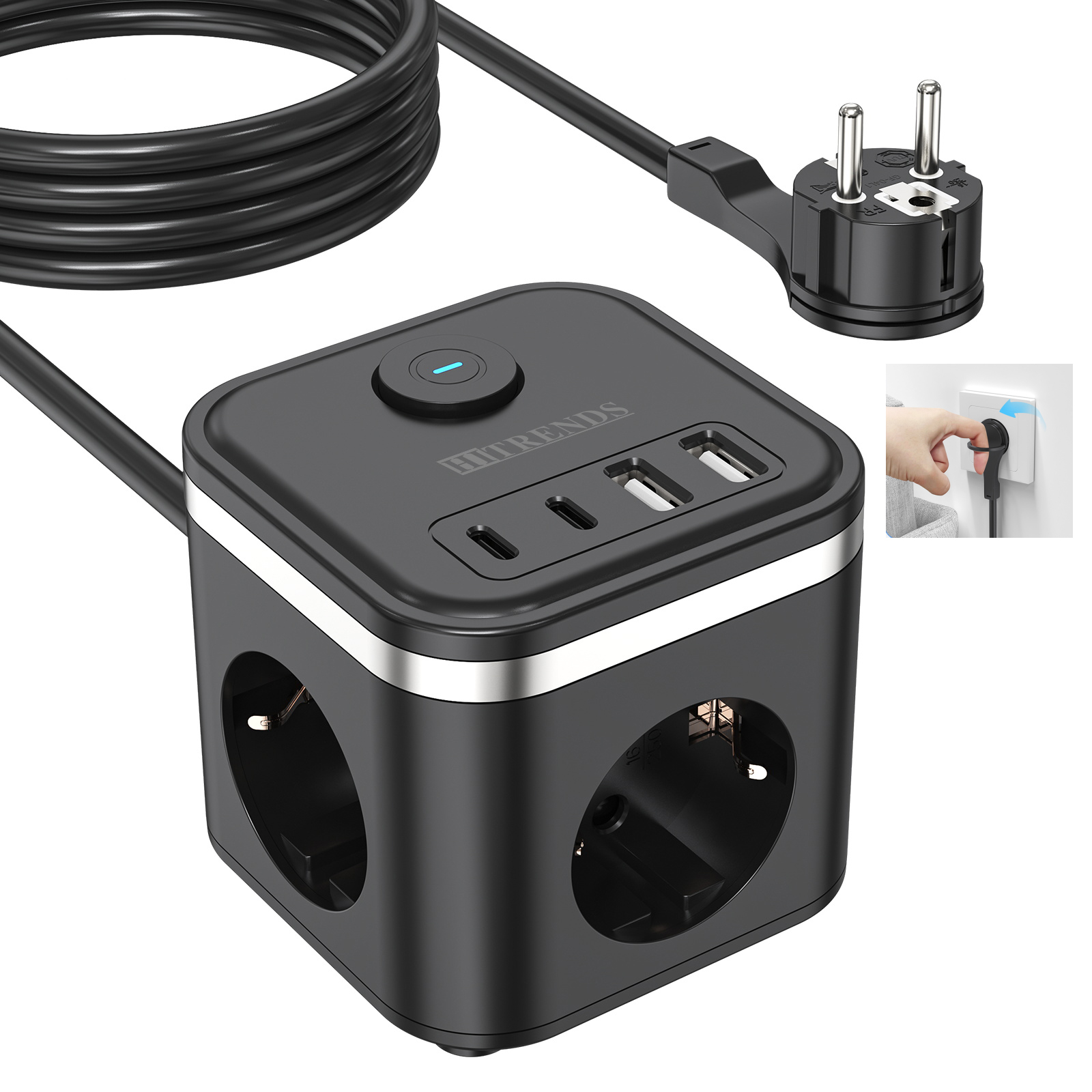 3680W EU ปลั๊กแบน Power Strip  - Power Strip Flat บทวิจารณ์และราคา