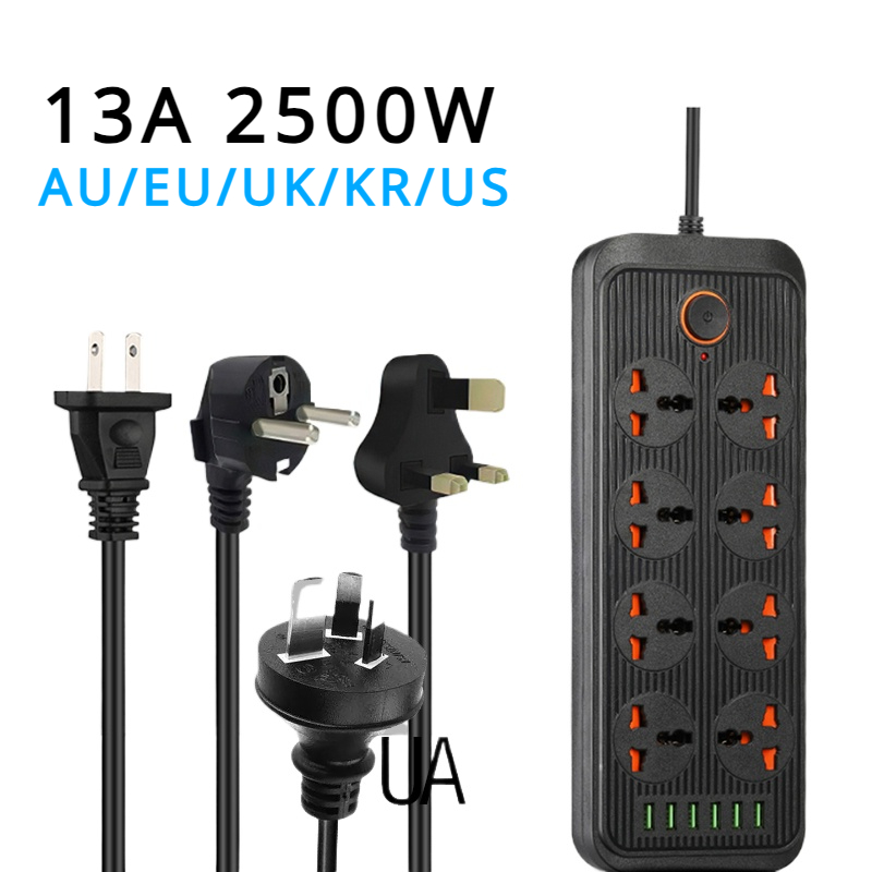 13A Universal Power Strip ซ็อก - Power Strip Flat บทวิจารณ์และราคา